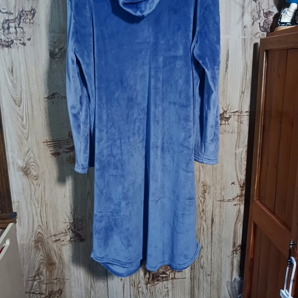 32 Degrees Purple Hooded Sleeplounger Gown Velour Velvet Size Large - Picture 8 of 13